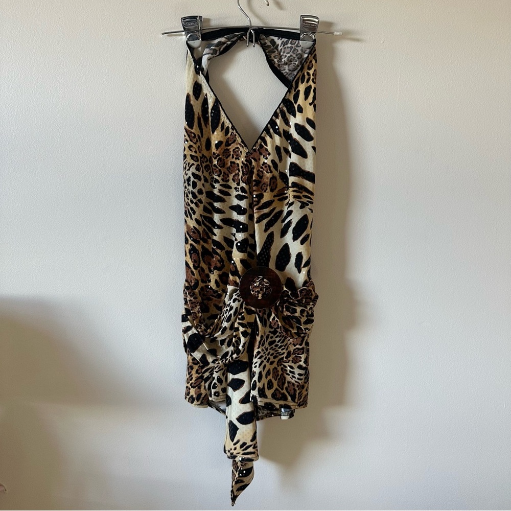 New with tags Joseph Ribkoff cheetah print halter top